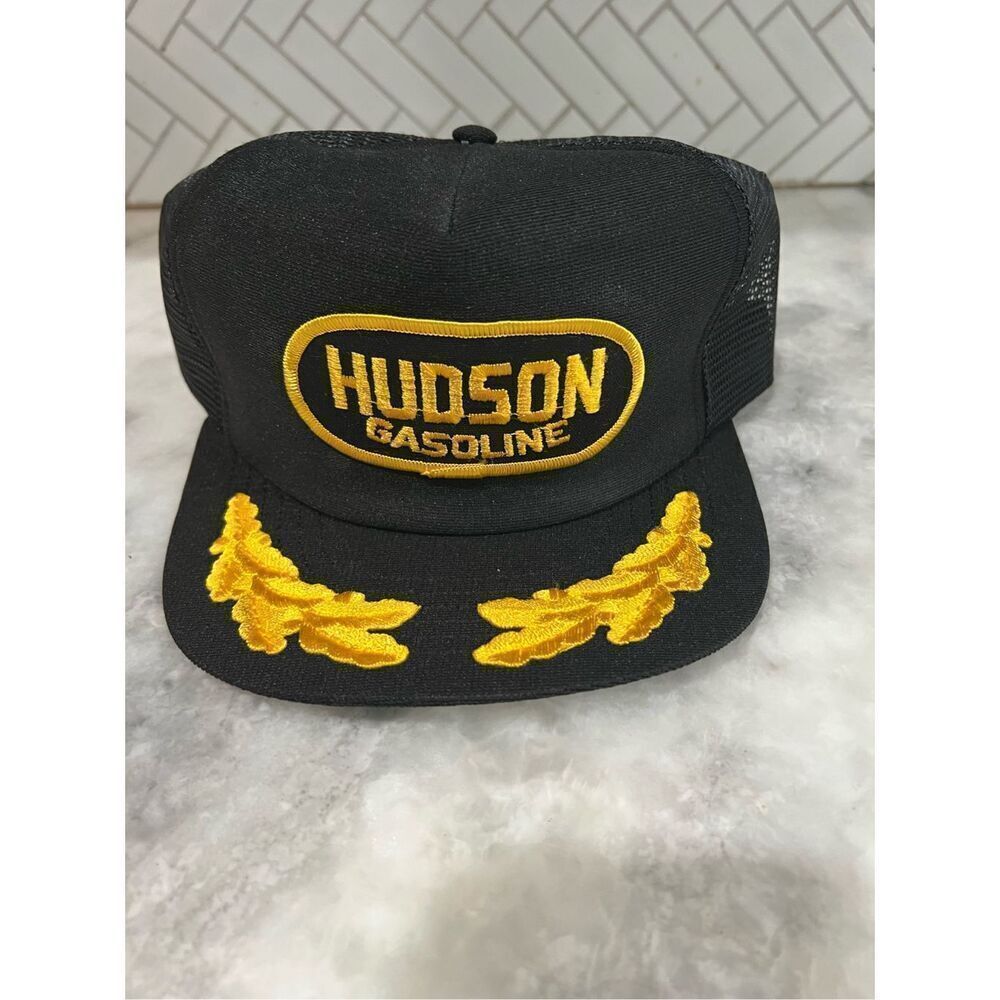 Vintage Hudson Gasoline Scrambled Eggs Gold Leaf Snapback Trucker Patch Hat Cap